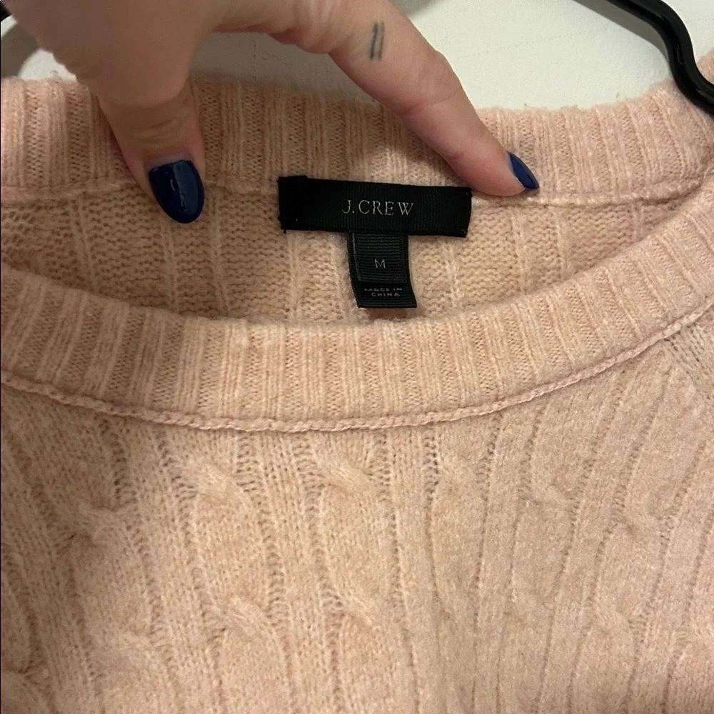 J Crew Wool Blend Pink Wool Blend Button Sweater Size Medium